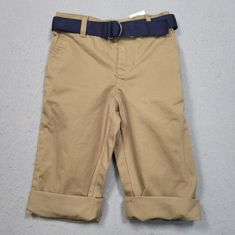 Ralph Lauren Kids Khaki Chino Pants Navy Blue D-Ring Belt 12M 320711051001